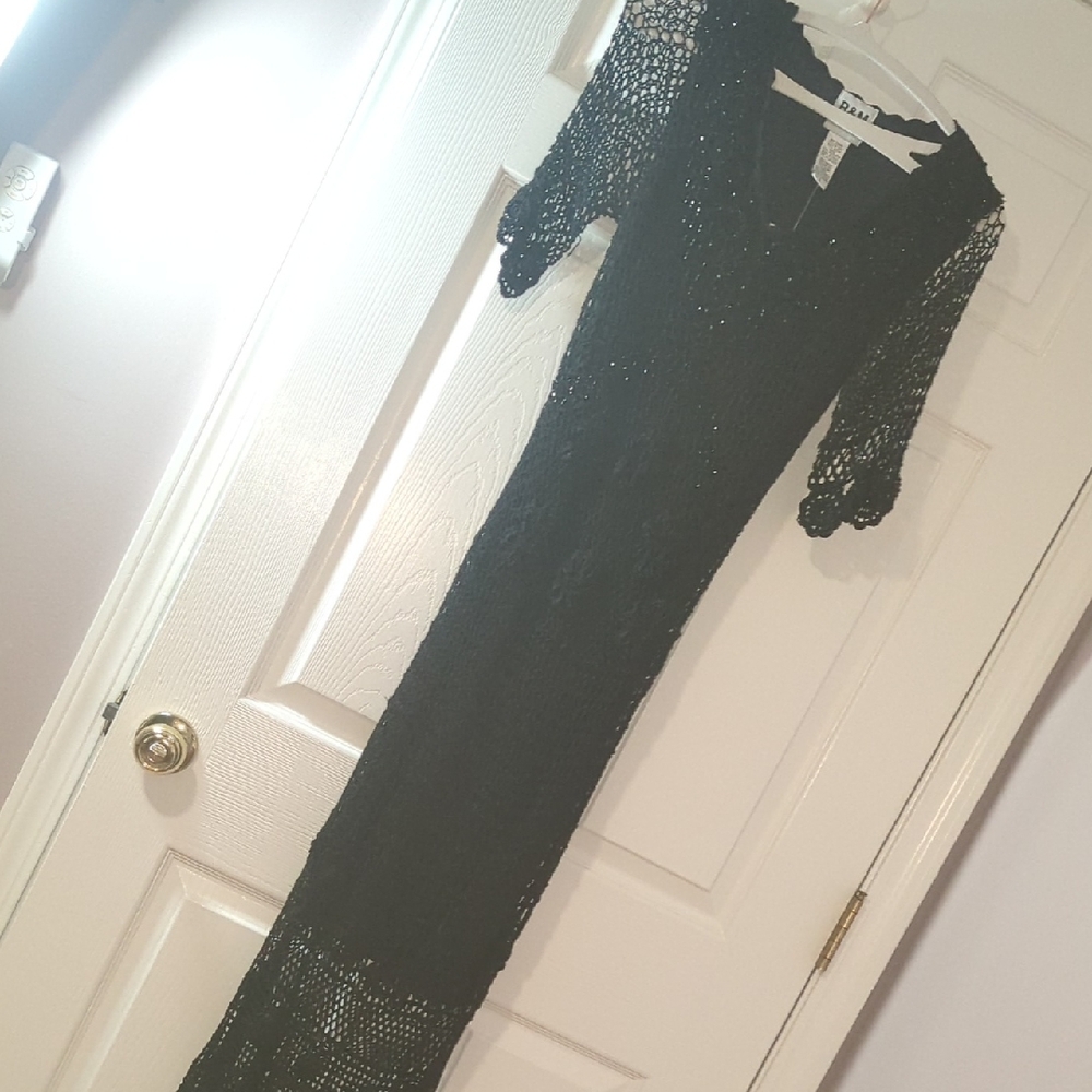 NWT Skinny Black Crochet Dress, Size Medium